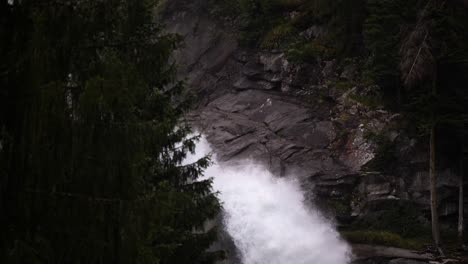 slow-mo, aqueous masterpiece, water crashes over rocks, austrian countryside