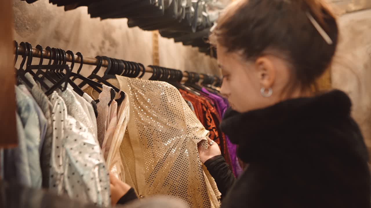 Woman shopping for clothes at a boutique