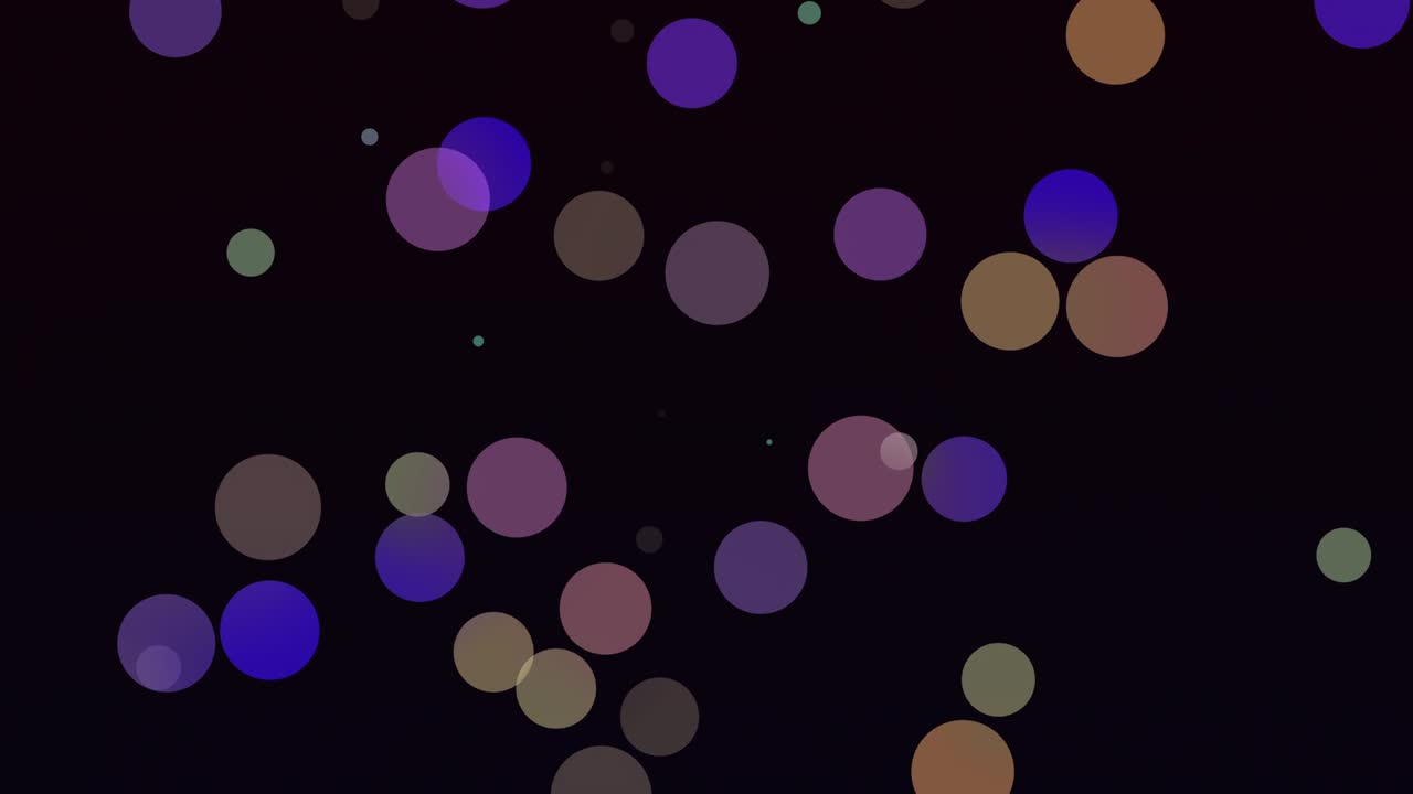 다채로운 애니메이션 원, 입자, 밝은 배경, 4k