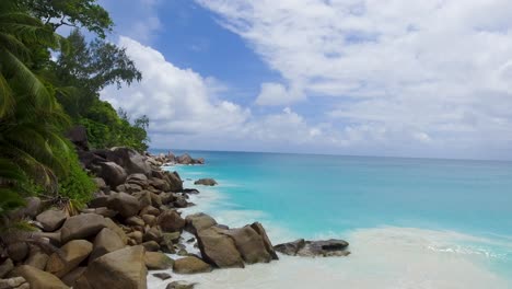 granite rocks on the coast of praslin island seychelles