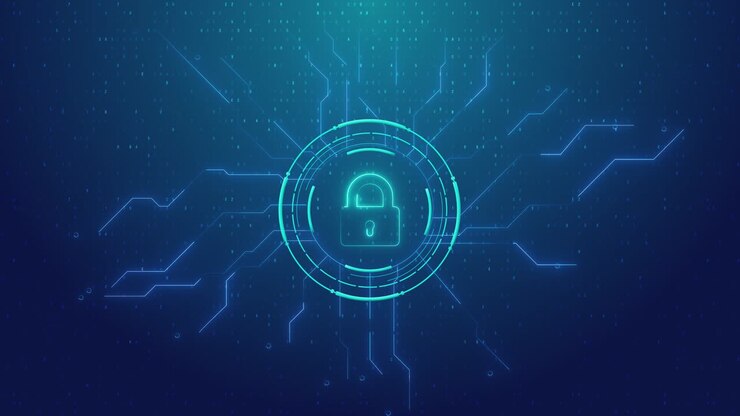 Blockchain cybersecurity data protection secure crypto wallet security hologram virtual hud shield