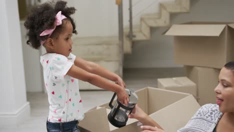 family moving in to a new home