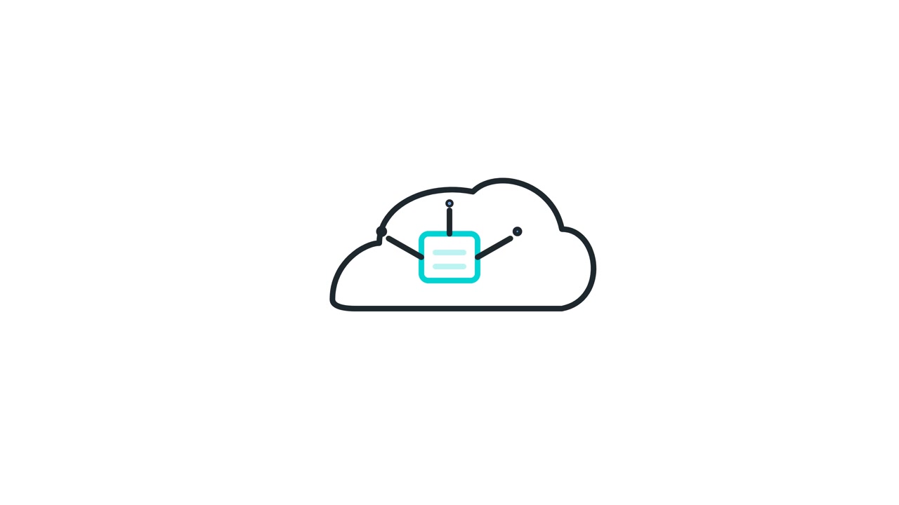 Animated Cloud Computing Icon with Network Connections