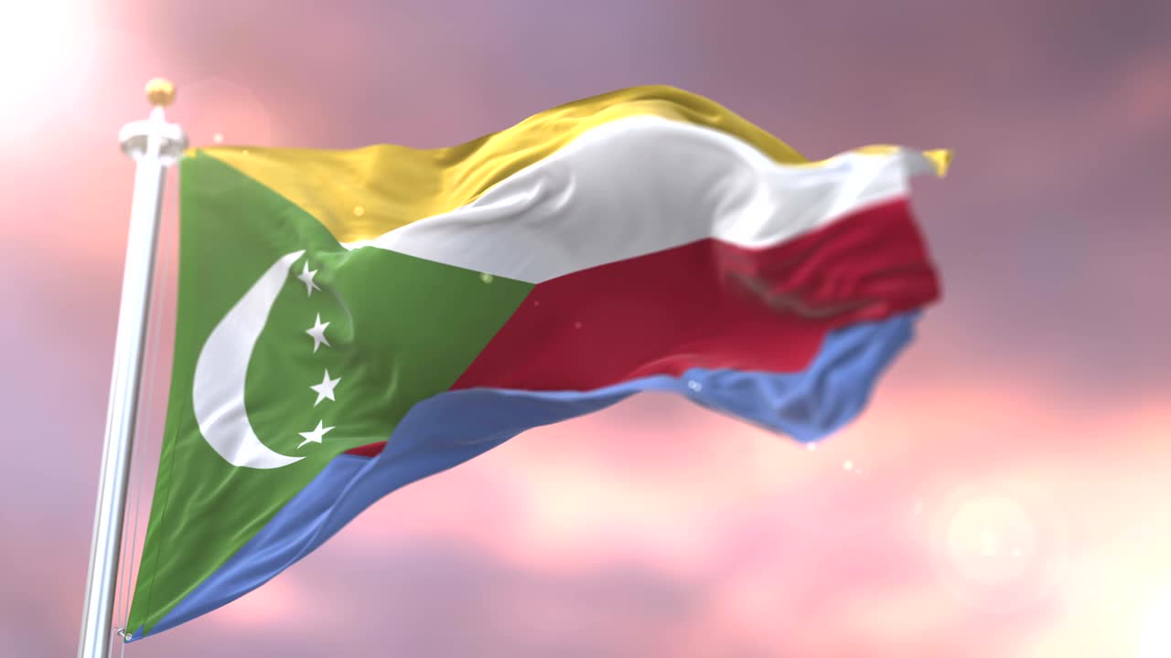 코모로스 발이 해가 지면 바람에 흔들리고, 루프