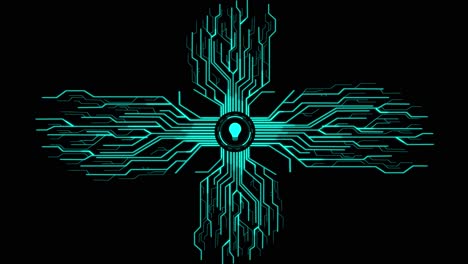 digital the light bulb with futuristic artificial intelligence spreading through internet. visualization of machine learning, computer technology, neural network