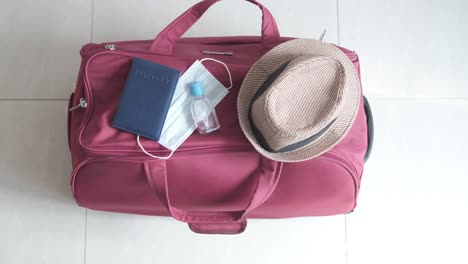 travel bag with essential items