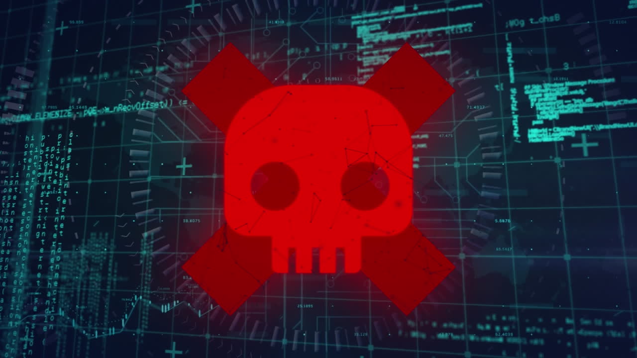 animación del procesamiento de datos sobre el cráneo