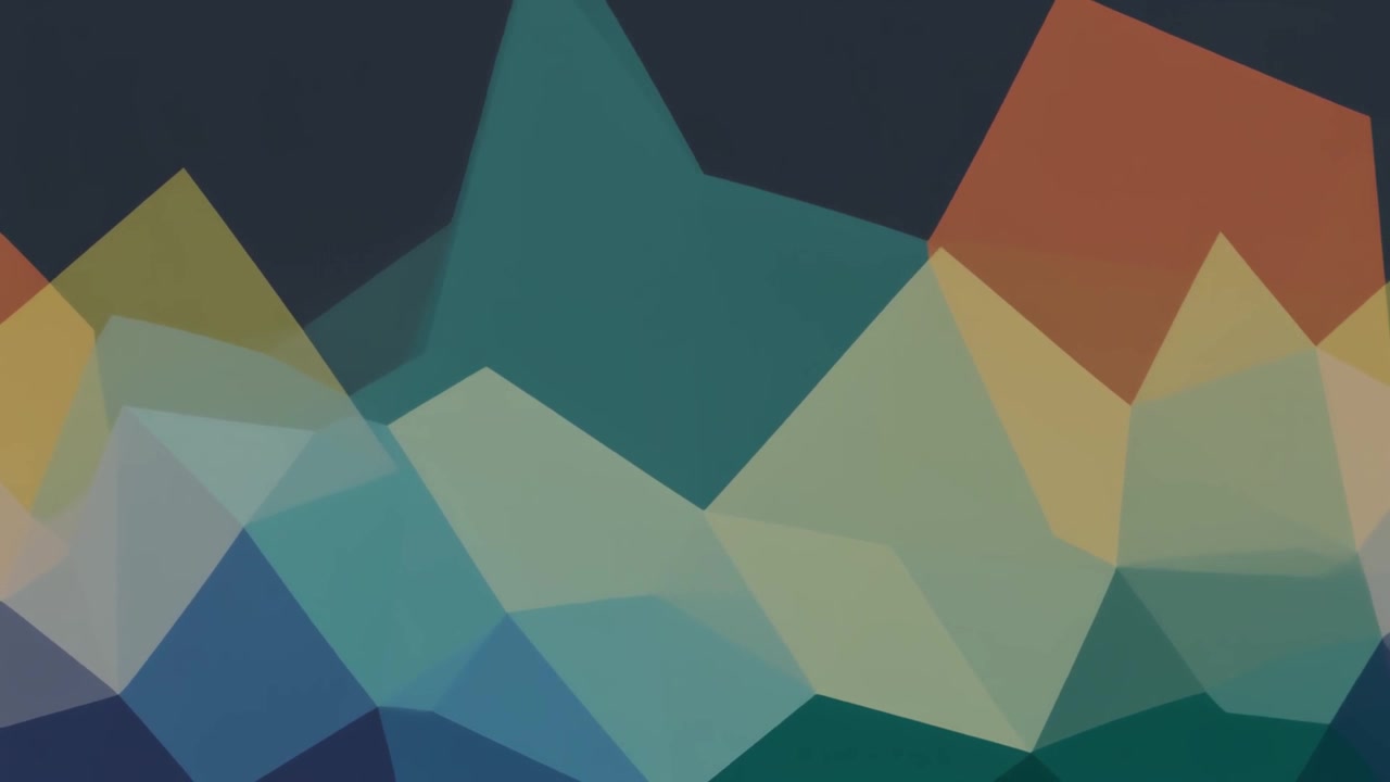 Abstract Geometric Mountain Landscape Animation with Shifting Colors