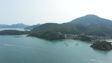 Aerial-view-of-Hong-Kong-bay-coastline