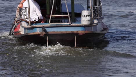 a boat navigating through rough river waves