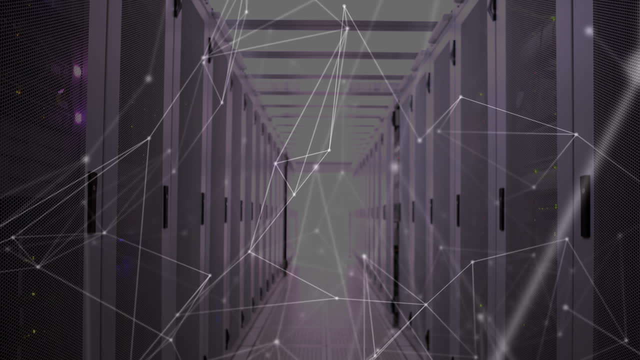 animación de la red de conexiones a través de servidores informáticos