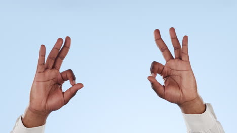 counting, hands and man in a studio with mockup