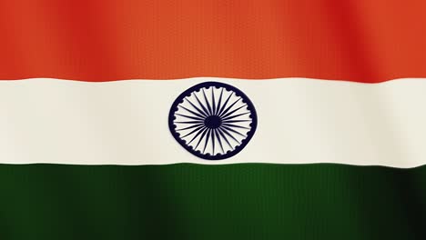 animación de la bandera de la india. pantalla completa. símbolo del país