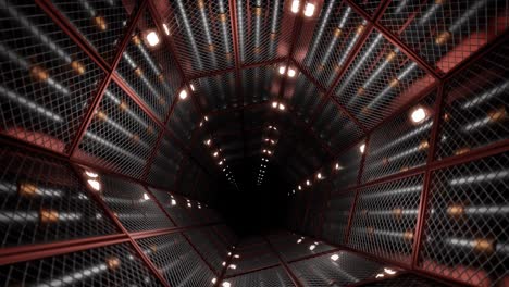 3d abstract geometric tunnel with lights