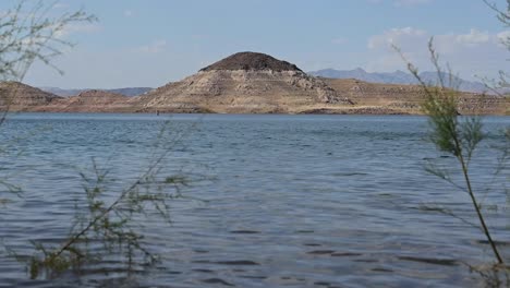 Lake-Mead,-Island-with-Bathtub-Ring,-Still-Shot