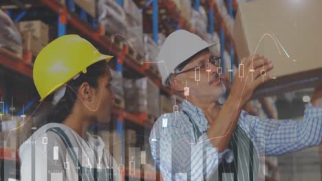 animación del procesamiento de datos sobre las personas que trabajan en el almacén
