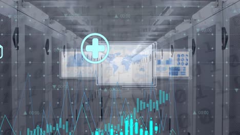 animation of financial data processing over computer servers