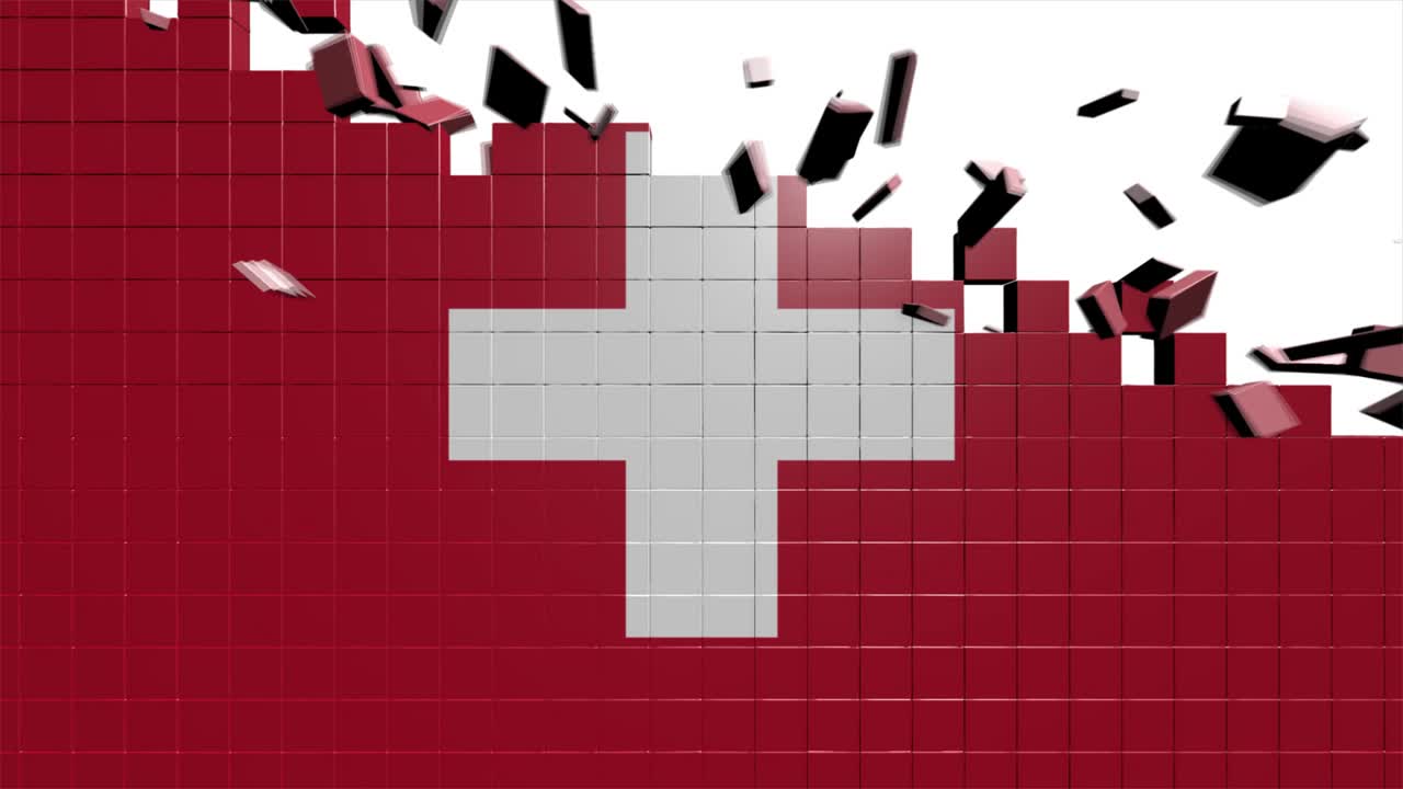 switzerland flag Showing Up Intro By Regions 4k animated switzerland map intro background with countries appearing and fading one by one and camera movement