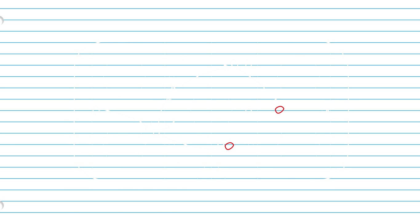 Animation of two red dots over ruled paper background