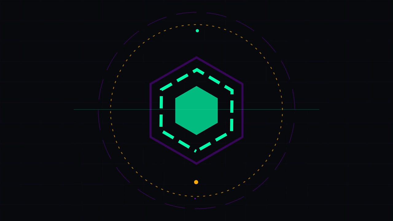 Animação Gráfica de Movimento Geométrico Hexagonal Abstrato