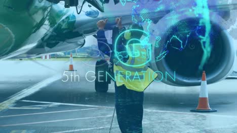 Video-Der-Digitalen-Schnittstelle-Und-5G-Text-über-Flugzeug