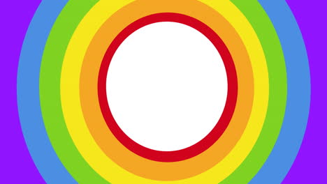 animación del corazón del arco iris sobre las rayas del arco iris