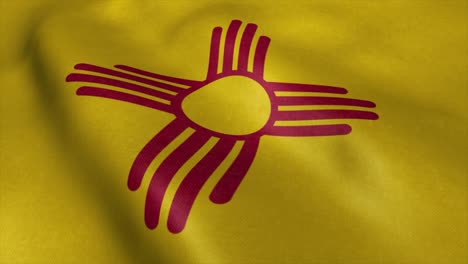 bandera de nuevo méxico video ondeando en el viento. fondo realista de la bandera del estado de los ee.uu.