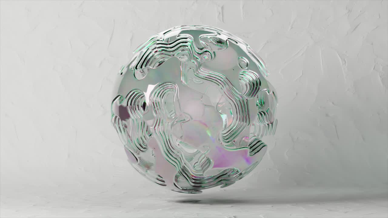 추상적인 iridescent 유리 구
