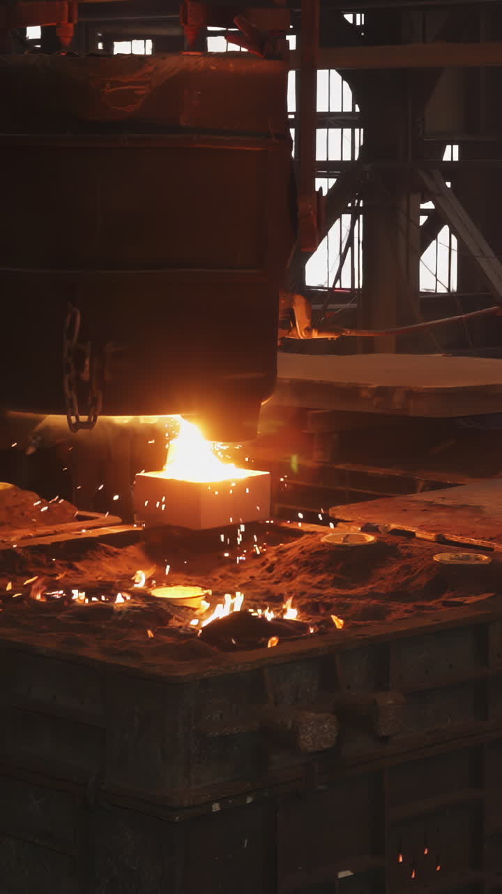 Molten Metal Pouring in an Industrial Foundry