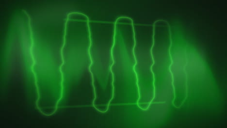 animation of green wave forms moving on black background