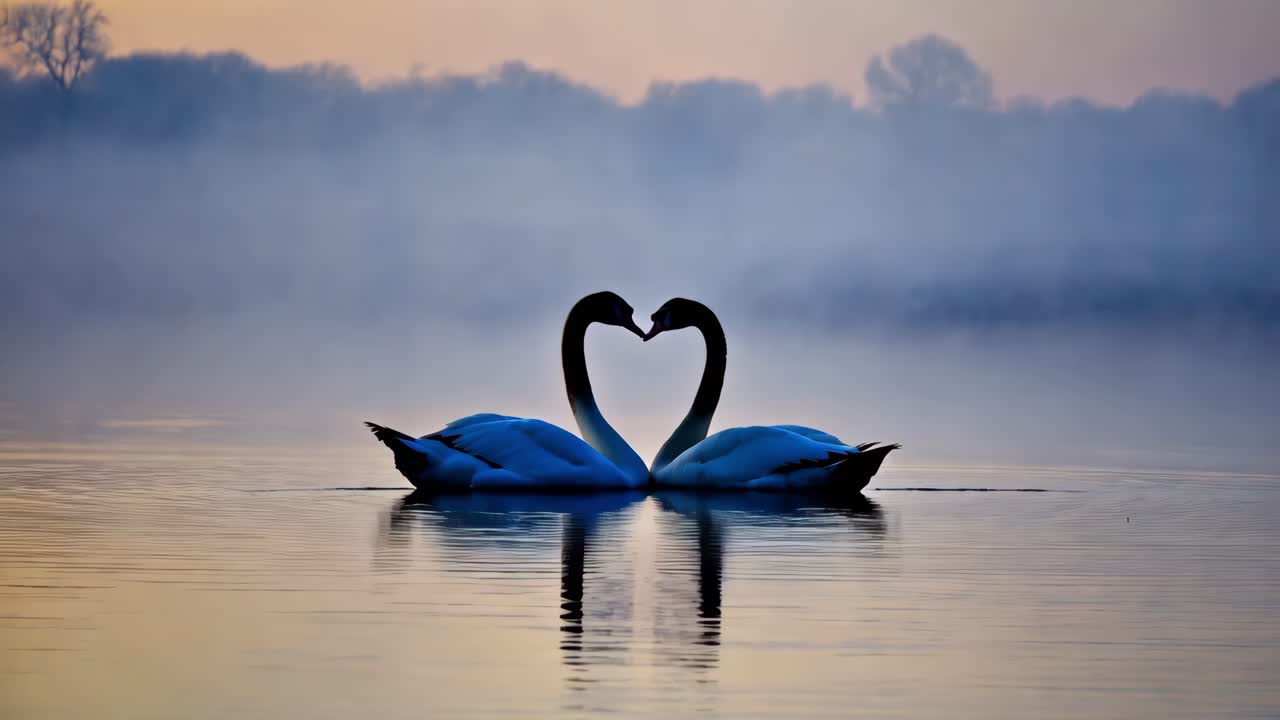 dos cisnes enamorados