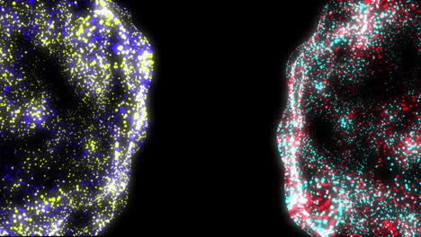 Animation-of-globes-of-connections-and-data-processing-over-black-background