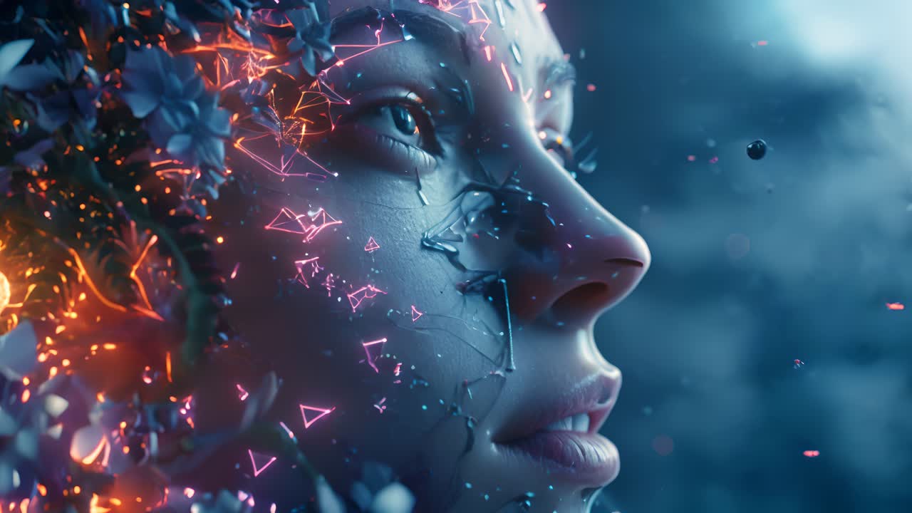Volto Cyberpunk Floreale
