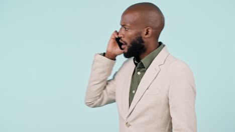 business, stress and black man on phone call