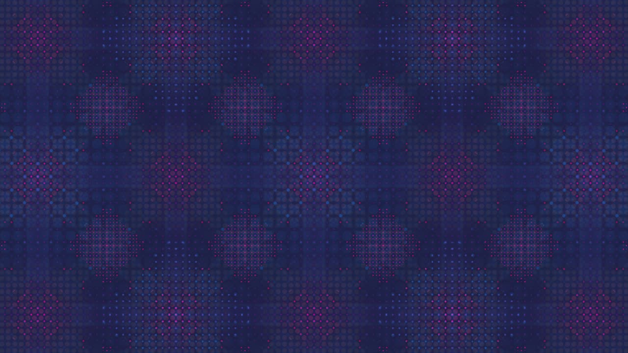 Kaleidoscopic abstract background in blue and purple with swirling, hypnotic fractals and geometric patterns, creating a mesmerizing, dynamic design that shifts and changes in a seamless loop