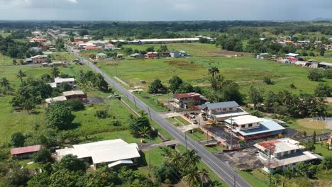 rural drone shot of barrackpore area on the island of trinidad