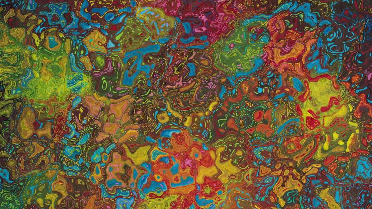 혼란스럽고 회전하는 추상적인 배경, 사이키델릭 에너지와 활기차고 혼란스러운 색