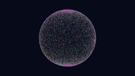 misterioso objeto circular intrincado patrón de puntos púrpura y rosa en fondo negro