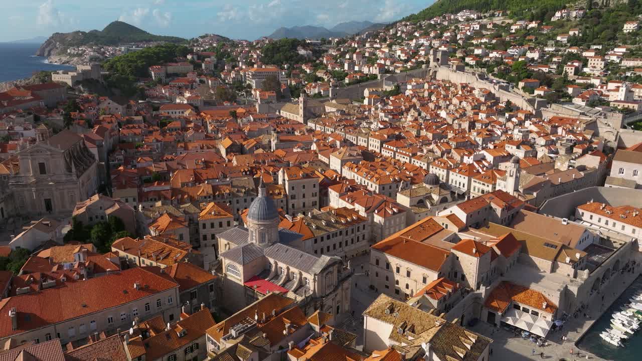 크로아티아 의 두브로브니크 옛 도시 의 공중 사진