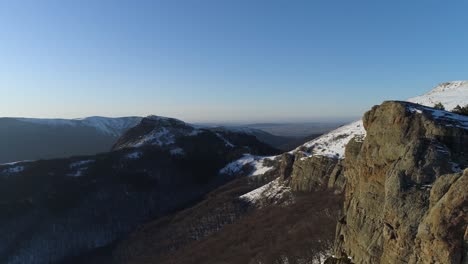 winter mountain peaks aerial view