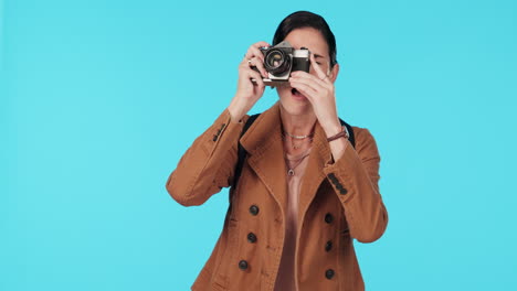 Photographer,-travel-and-woman-with-camera