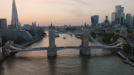 london skyline at sunset with tower bridge
