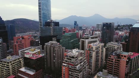 Bird's-eye-view-of-Barrio-El-Golf,-a-residential-and-commercial-neighborhood-in-Santiago,-Chile