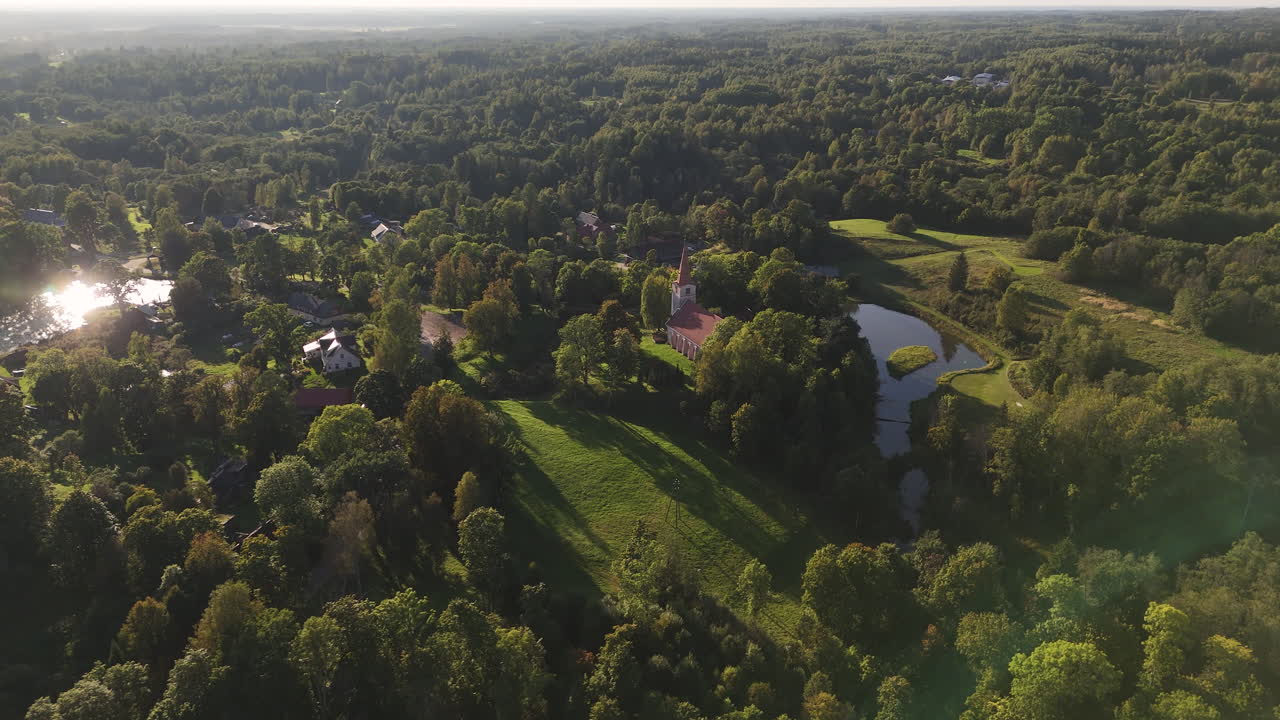 High Aerial View Of The Nitaure Parish, Cesis Municipality, Vidzeme Region Of Latvia.