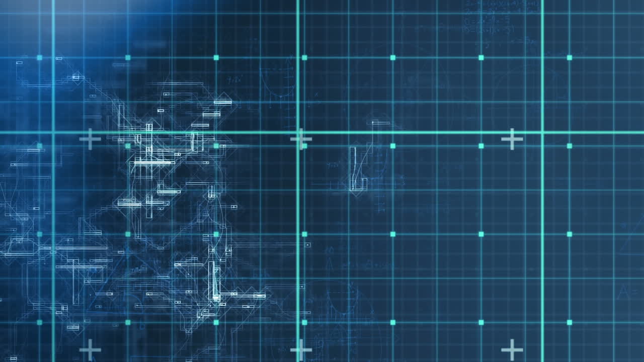 Animation of digital data processing over grid