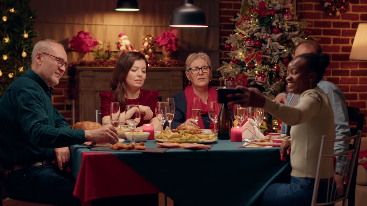 Festive Family Christmas Dinner Celebration