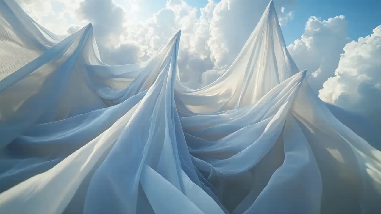 Abstract Cloudscape of Draped Fabric