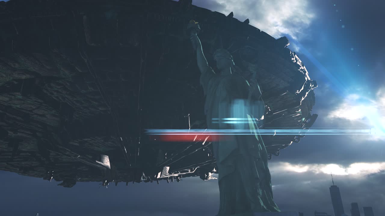 UFO Over the Statue of Liberty