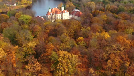 aaerial view on the beautiful palace in sweden