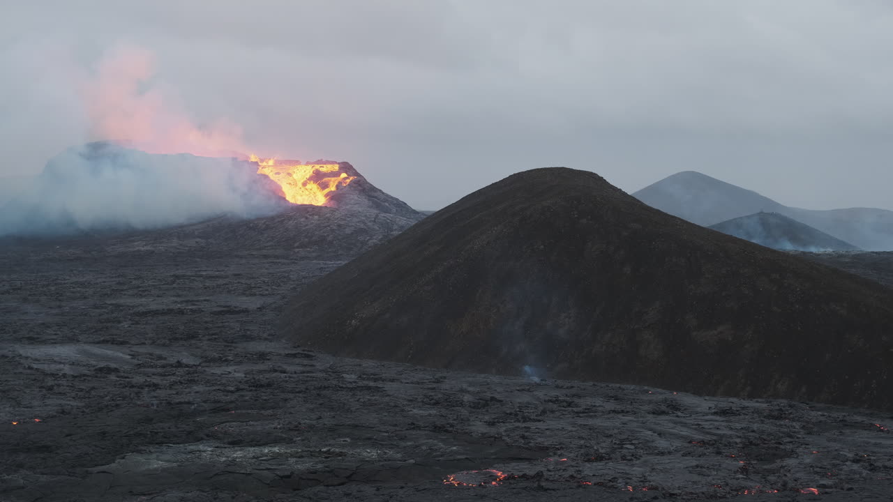 Burning Landscape Of Lava From Fagradalsfjall Volcano, Iceland